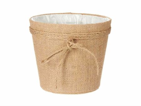 Planter Lasso Brown Cloth 19,5 x 17,5 x 19,5 cm (24 Units) For Cheap