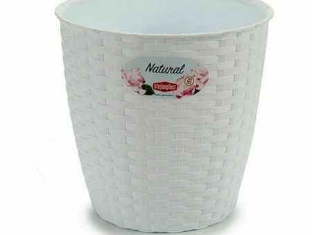 Planter Stefanplast White Plastic 19 x 17,5 x 19 cm (12 Units) Hot on Sale