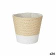 Planter White Rope Plastic 14 x 12,5 x 14 cm (24 Units) For Discount