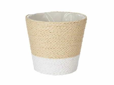 Planter White Rope Plastic 14 x 12,5 x 14 cm (24 Units) For Discount