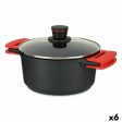 Casserole with glass lid Ø 24 cm Black Aluminium (6 Units) Online now