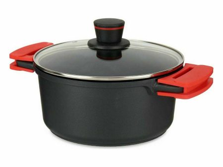 Casserole with glass lid Ø 24 cm Black Aluminium (6 Units) Online now