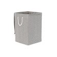 Laundry basket DKD Home Decor Houndstooth 36 x 36 x 55 cm Grey Blue Yellow (3 Units) on Sale