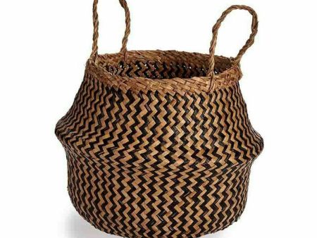 Decorative basket Black Natural Rushes 8 L 31 x 38 x 31 cm (8 Units) Online