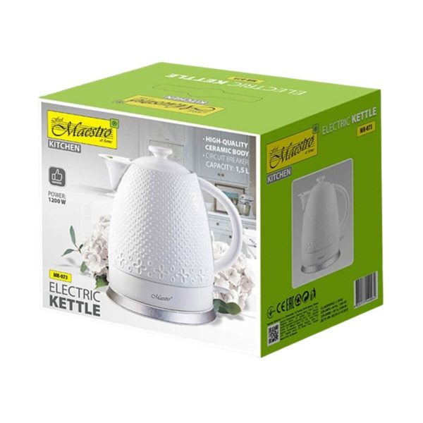 Water Kettle and Electric Teakettle Feel Maestro MR-073 White Ceramic 1200 W 1,5 L Discount