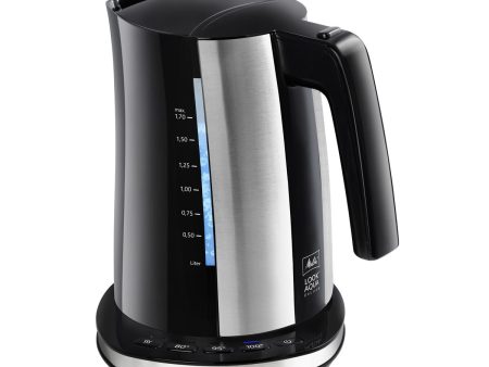 Water Kettle and Electric Teakettle Melitta LOOK AQUA DELUXE BLACK EU Black Silver Stainless steel 2400 W 1,7 L Sale