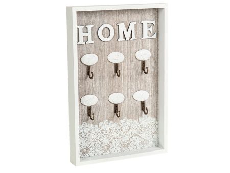 Key rack Romimex White Natural MDF Wood 20 x 30 x 3 cm Online now