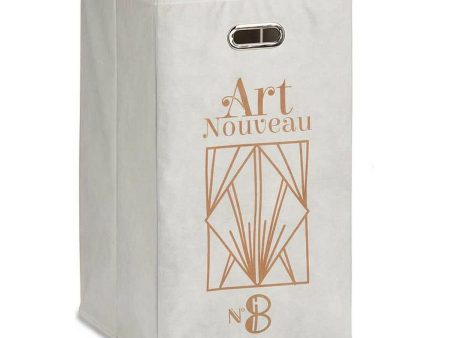 Basket Art Nouveau White Golden Cardboard 60 L 35 x 57 x 35 cm Foldable Supply