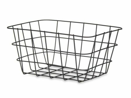 Multi-purpose basket Black Metal 24,5 x 12 x 18 cm Rectangular (6 Units) Cheap