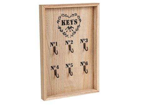 Key rack Romimex Natural MDF Wood 20 x 30 x 3 cm Online Sale