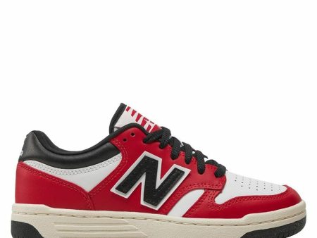 Sports Shoes for Kids New Balance 480 White Red Online now