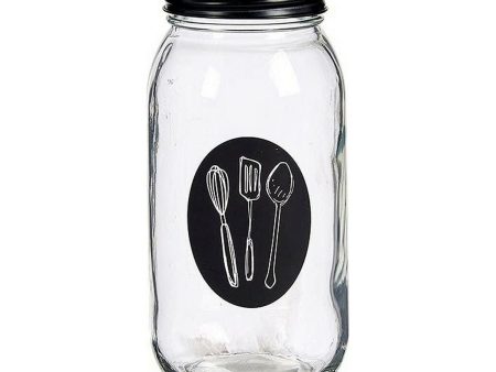 Cutlery Organiser 840 ml Metal Transparent Glass 9 x 17 x 9 cm Supply